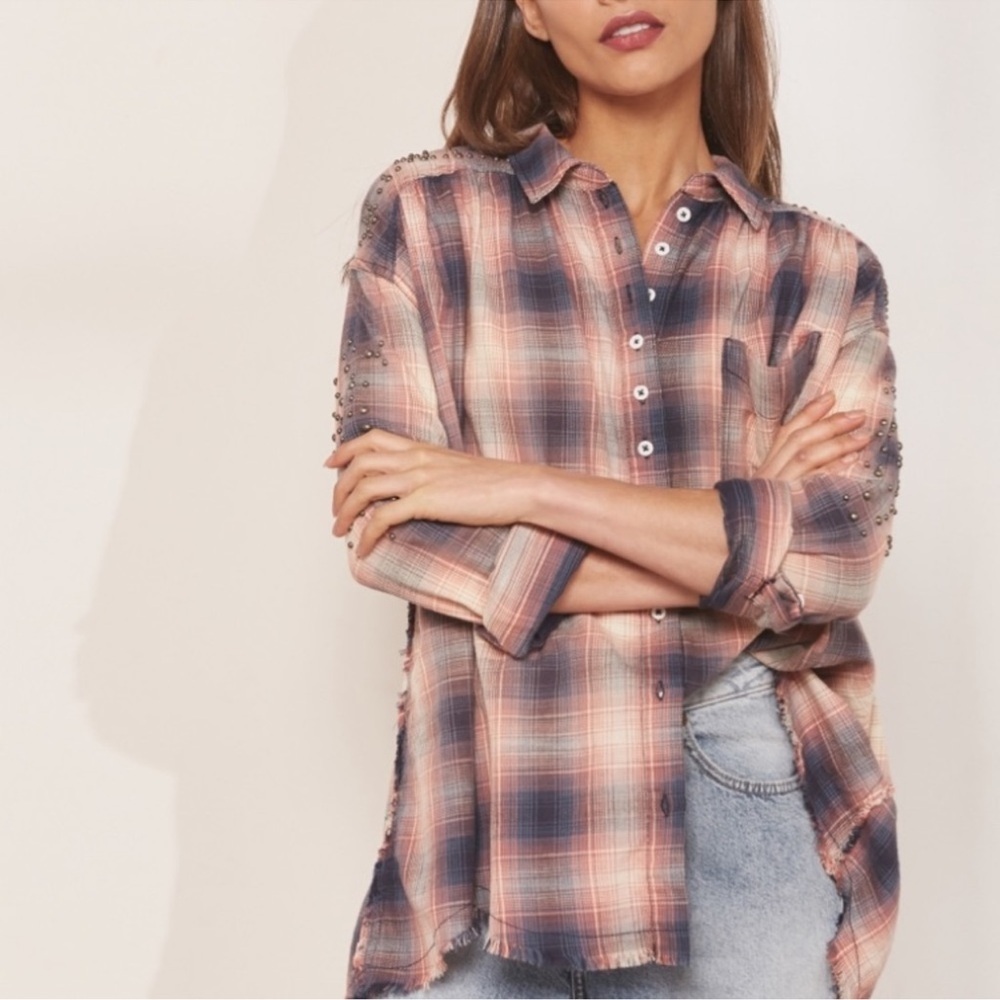 Free People Take On Me Checked Shirt